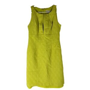 Madison Leigh Women's Size 8 Yellowish Green Sleeveless Dress Mid Length